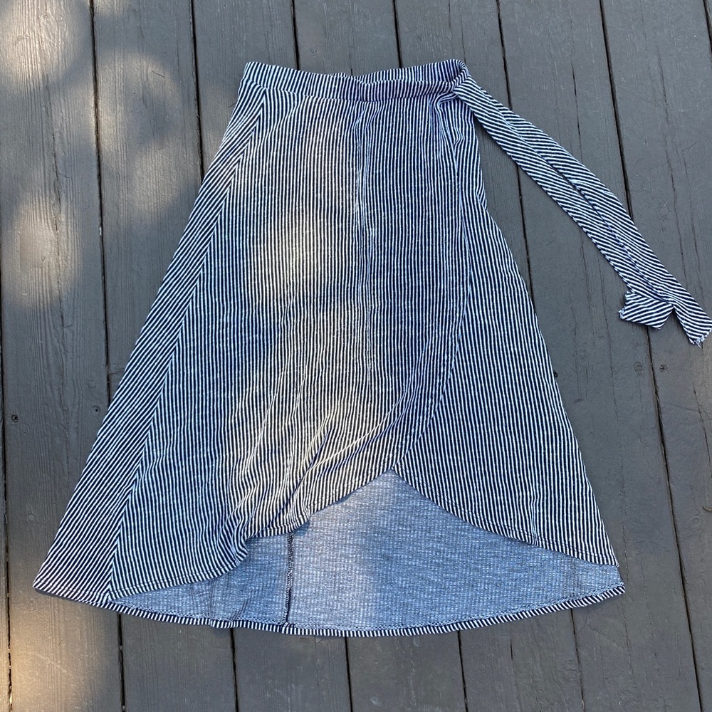 Striped Womens High Low Skirt